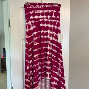 Xs LulaRoe Olivia Hi/low hem magenta tie dye skirt